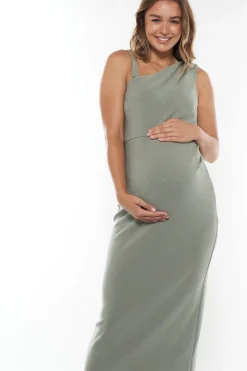 About Us Midi Dress-Khaki