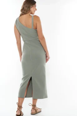 About Us Midi Dress-Khaki
