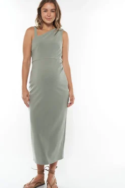 About Us Midi Dress-Khaki