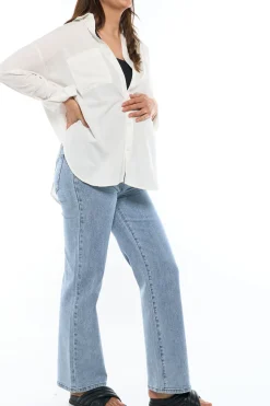 All Hours Wide Leg Jean - Blue Fade*