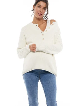 Bound To Be Button Sweater - Ivory