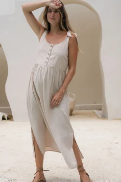 Breeze Along Midi Dress - Natural