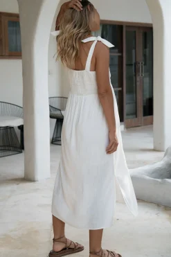 Breeze Along Midi Dress - White