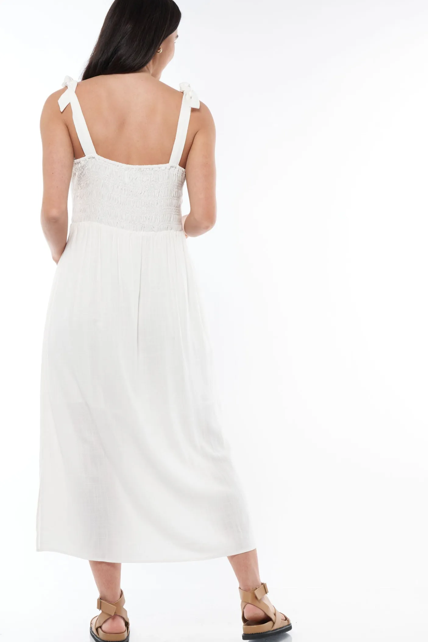 Breeze Along Midi Dress - White