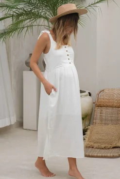 Breeze Along Midi Dress - White