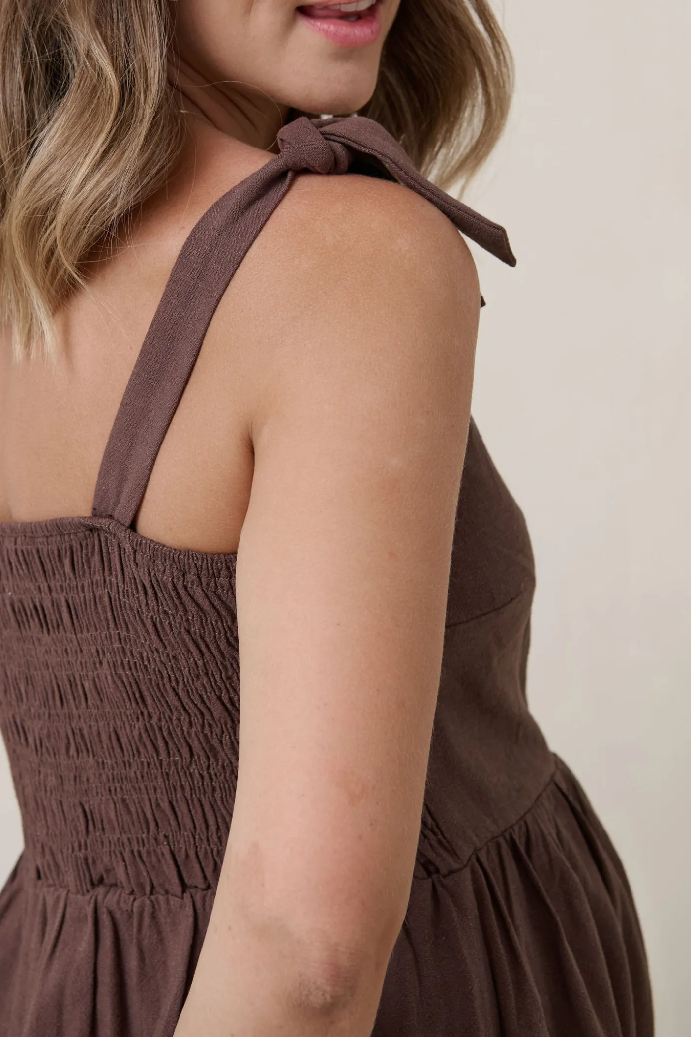 Breeze Along Mini Dress - Chocolate