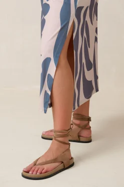 Calibration Nursing Column Dress -Blue Abstract