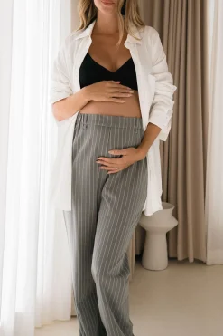 For Tomorrow Tailored Pant - Gry/Wht Stripe