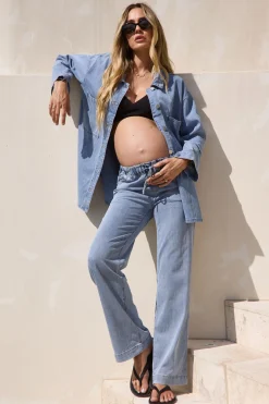 Frequent Wide Leg Jean - Light Blue