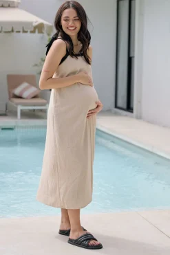 In Contrast Linen Dress*