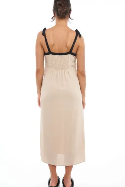 In Contrast Linen Dress*