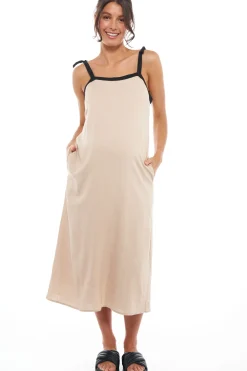 In Contrast Linen Dress*