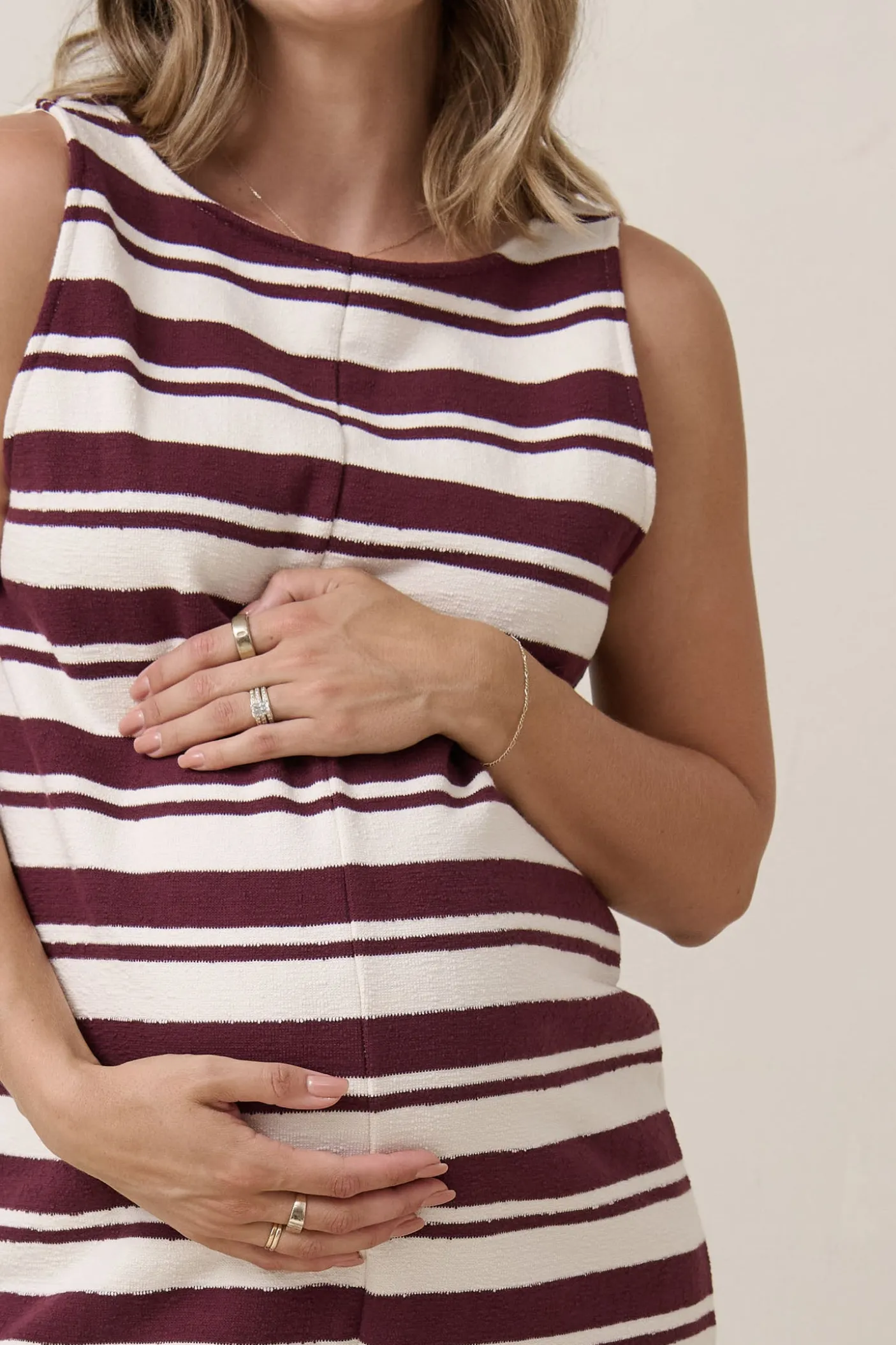 Kindred Nursing Playsuit - Burgundy Stripe