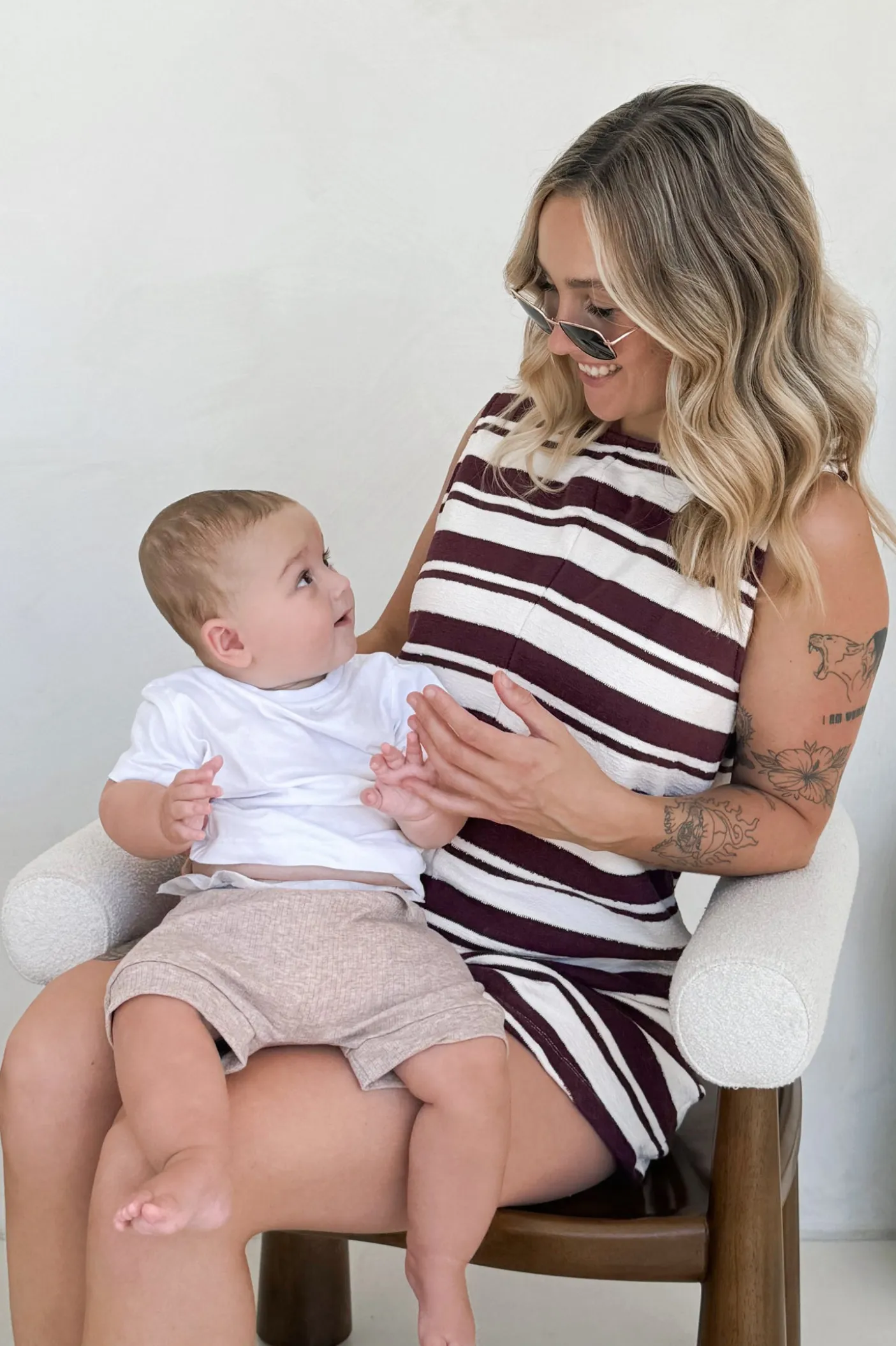 Kindred Nursing Playsuit - Burgundy Stripe