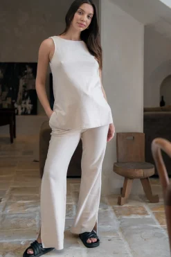 Kindred Split Pants - Almond