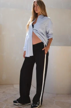 Like This Stripe Trackpant - Black