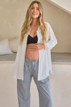 On The Line Pant - Navy Stripe