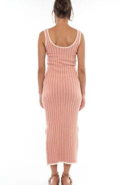 Sunset Column Knit Dress - Orange