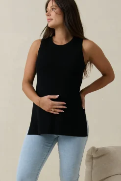 Up And Over Longline Tank - Black