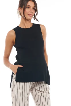 Up And Over Longline Tank - Black