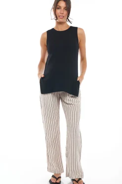 Up And Over Longline Tank - Black